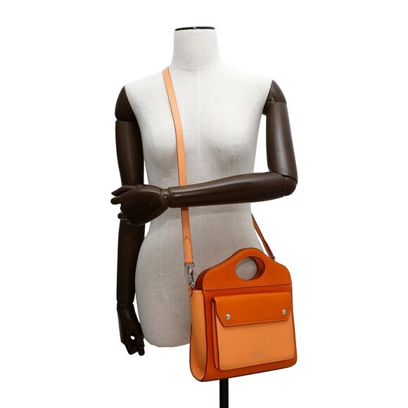 BURBERRY Orange Leather Shoulder Bag - Picture 4 of 16